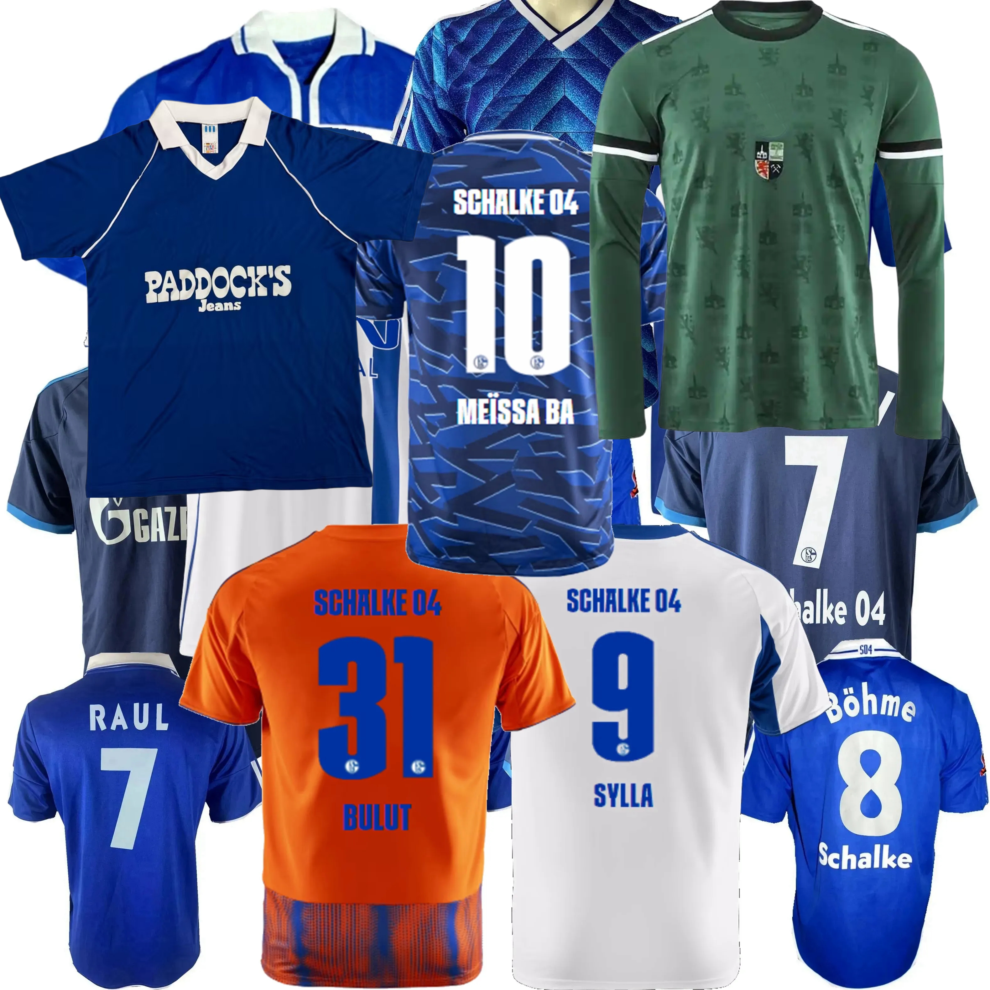 1984 85 1992 93 94 96 97 98 99 2000 01 02 2010 11 12 FC Schalke 04 retro 2025 2026 Meissa Ba Soccer Jerseys Moller Raul Rakitic Uchida Huntelaar classic football shirt