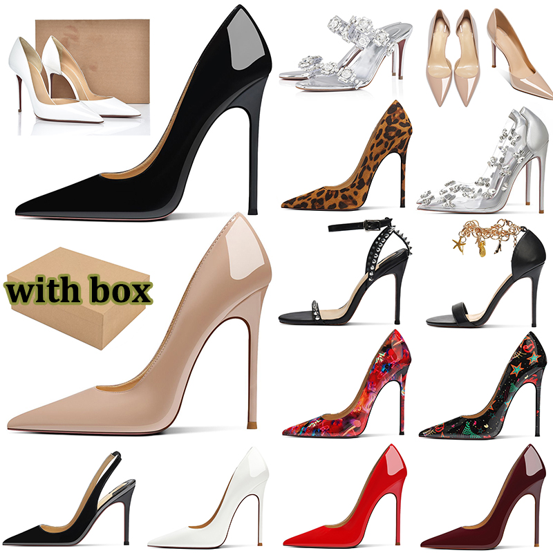 free shipping with box women luxury heels designer lady dress shoes pumps Pointed Toes black patent leather womens high heel party wedding stilettos