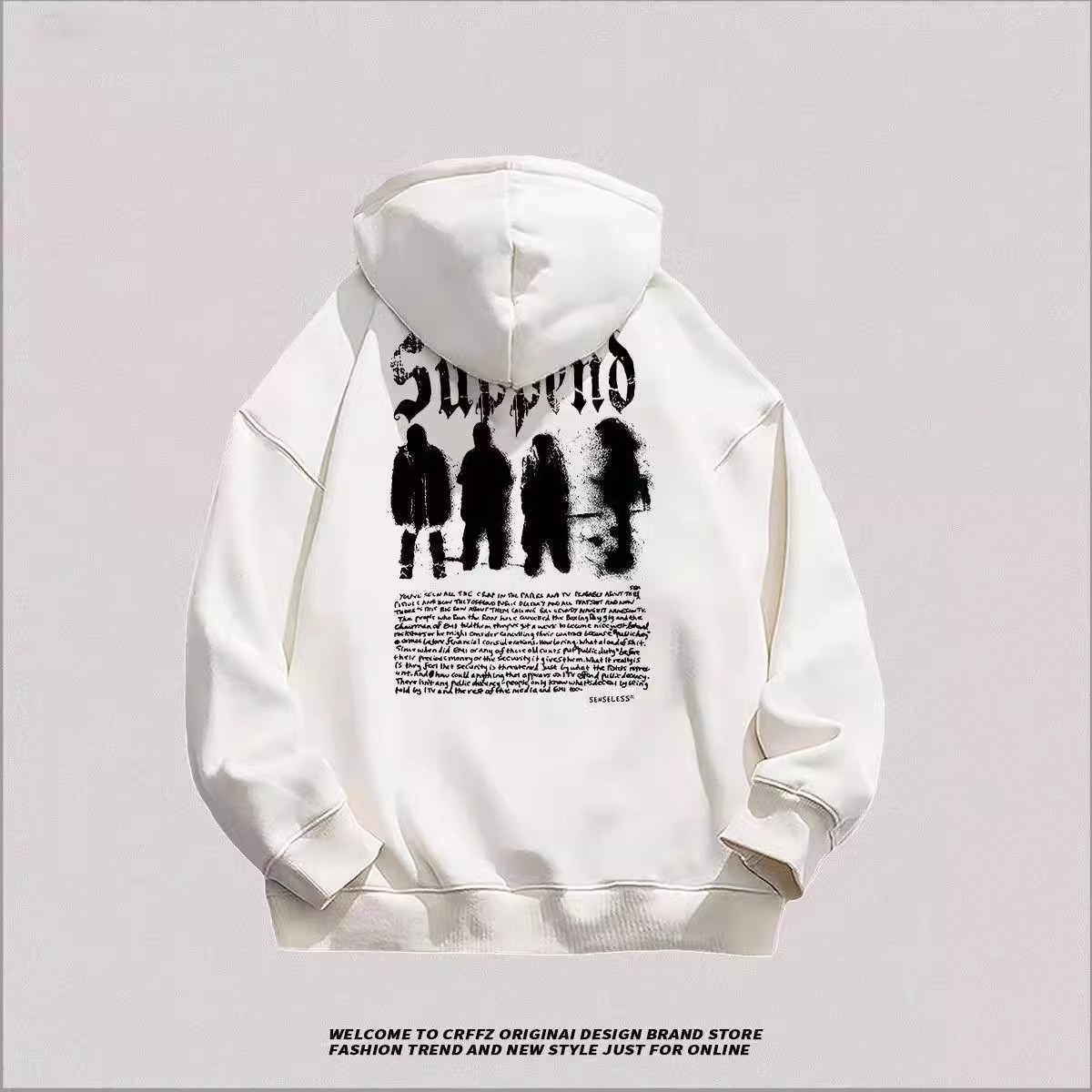 Couple-friendlyEuropean and American Street Hiphop Heavyweight Hoodie for Men - Autumn/Winter, Couple-friendly, Thickened & Fleece-lined Top