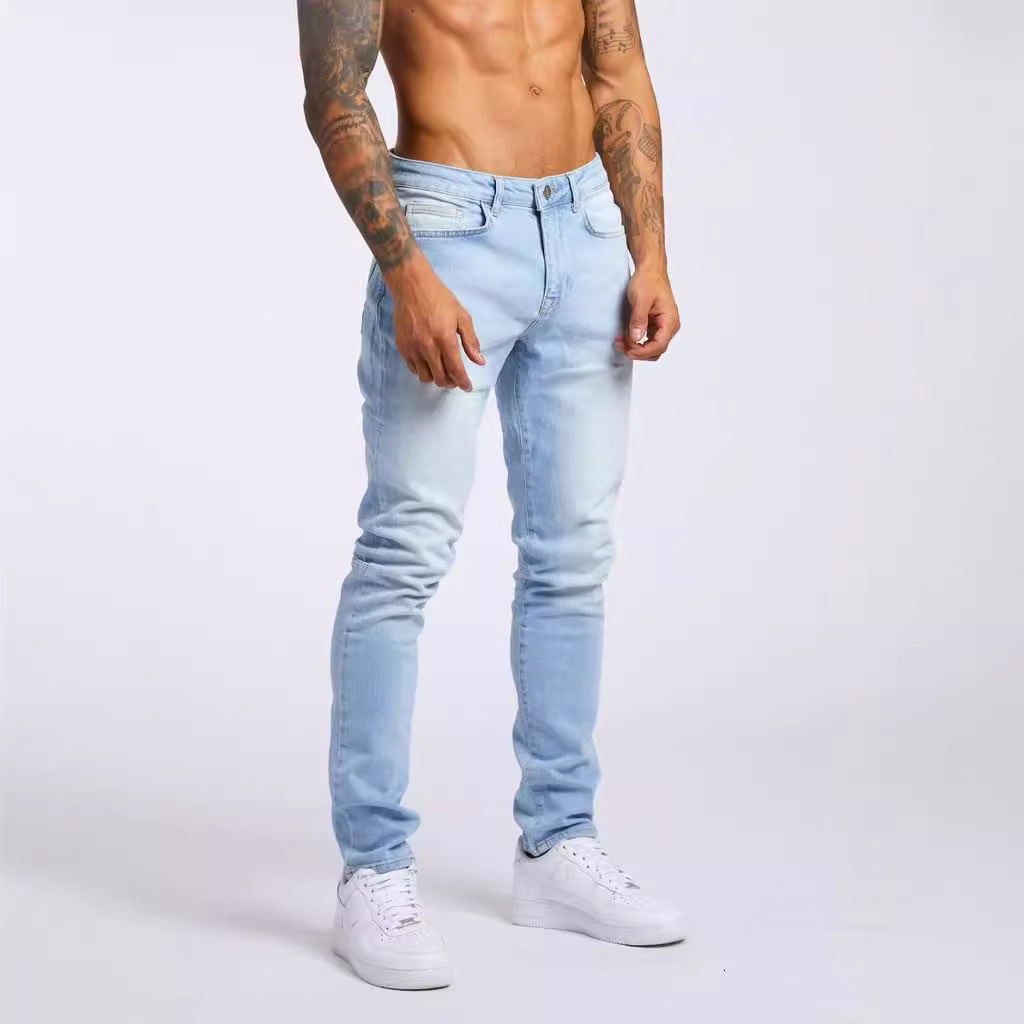 New style jeans men's pants slim fit high stretch denim leggings men's clothing versatile spring designer customizable