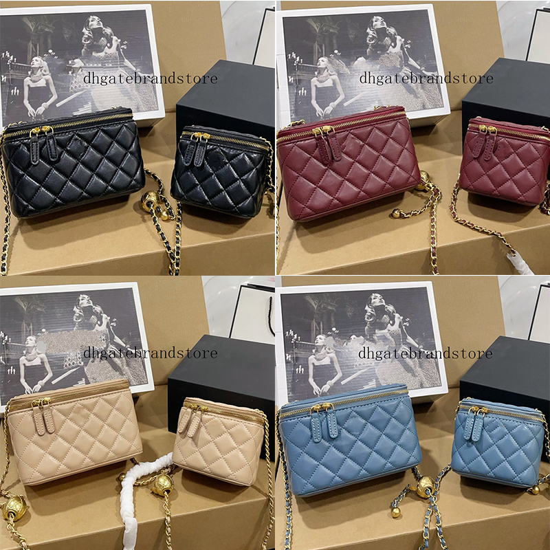 luxury moman makeup bag vanity bag designer mini bags Small size box with chain lipstick pouch shoulder crossbody bags Sheepskin