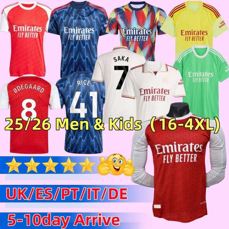 SAKA EZE arsenaljersey 25 26 GYOKERES RICE Gunners Soccer Jerseys HAVERTZ MADUEKE ODEGAARD SALIBA TROSSARD 2025 2026 Gunners Football Shirt Men Kids arsenalKit