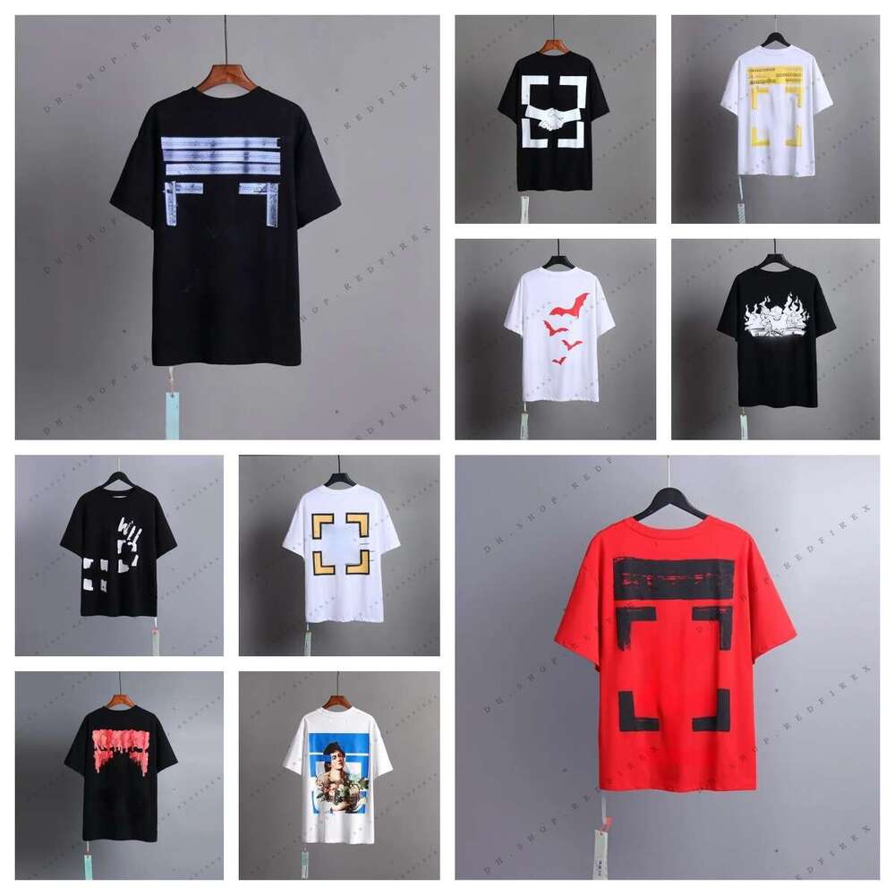 Off White T Shirts Designer Mens and Womens Tshirt High Qualit Clothing Loose Tees Tops Man Round Neck Arrow Print Casual Street Graffiti Short Sleeve off shirt 7B