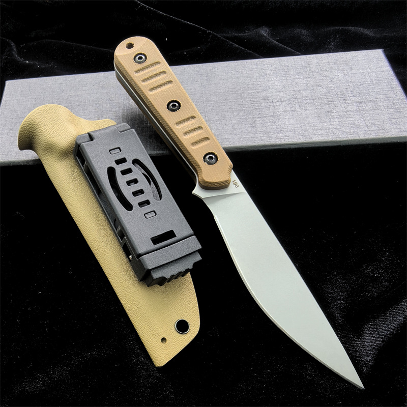 Durable Tactical Fixed Blade Knife 8Cr13MoV Steel G10 Handle for Outdoor survival pocket knife couteau Combat fixed blade knife Hunting Knives with Ky