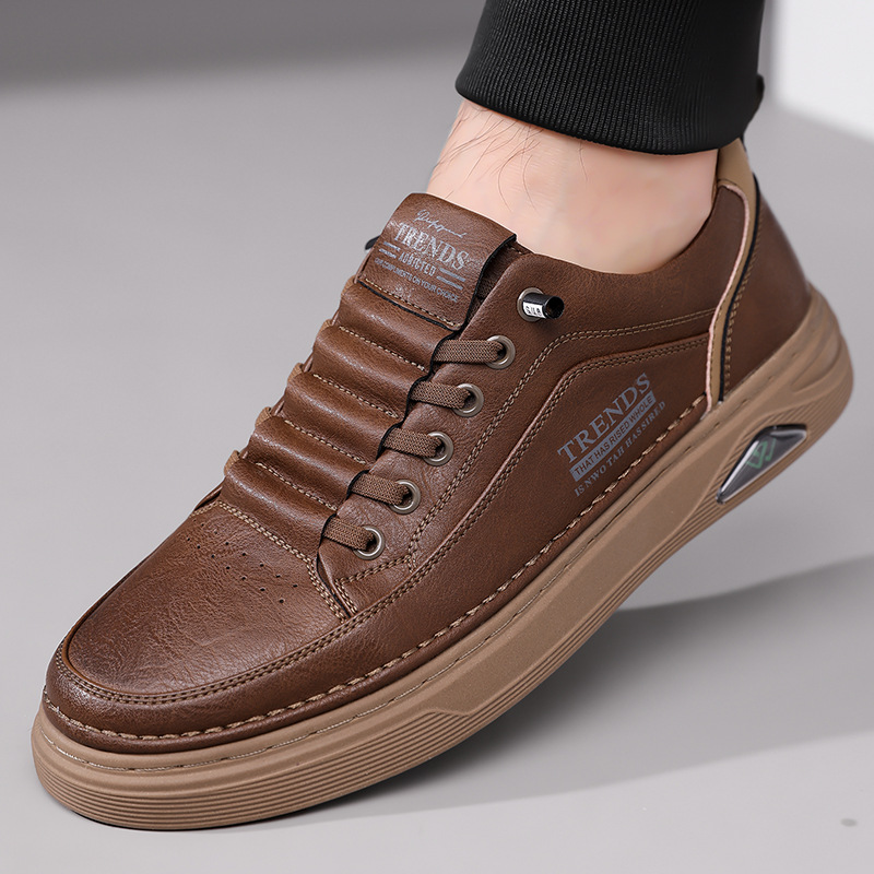 New design Shoes Spring and Autumn New Men's shoes Cross-border soft-soled trendy versatile Daily casual leather shoes Men's board shoes fre