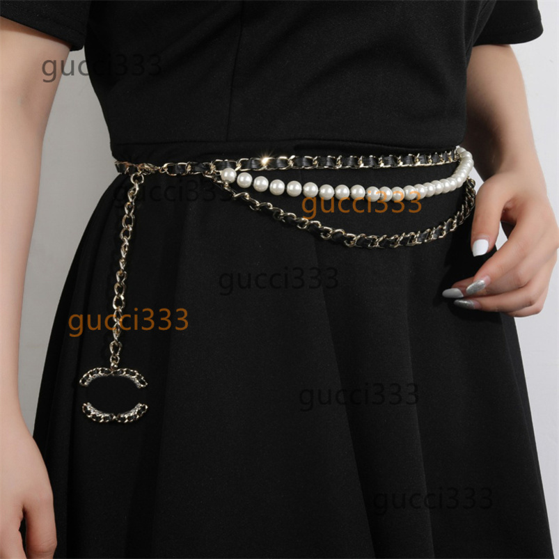 Women Waist Chain Designer Pearl Chain Belt Sheepskin Waistband 18K Gold Cintura Luxury Female Belts Fash chanels chanelbelts cc channel channelbelt ccbelt PM B157
