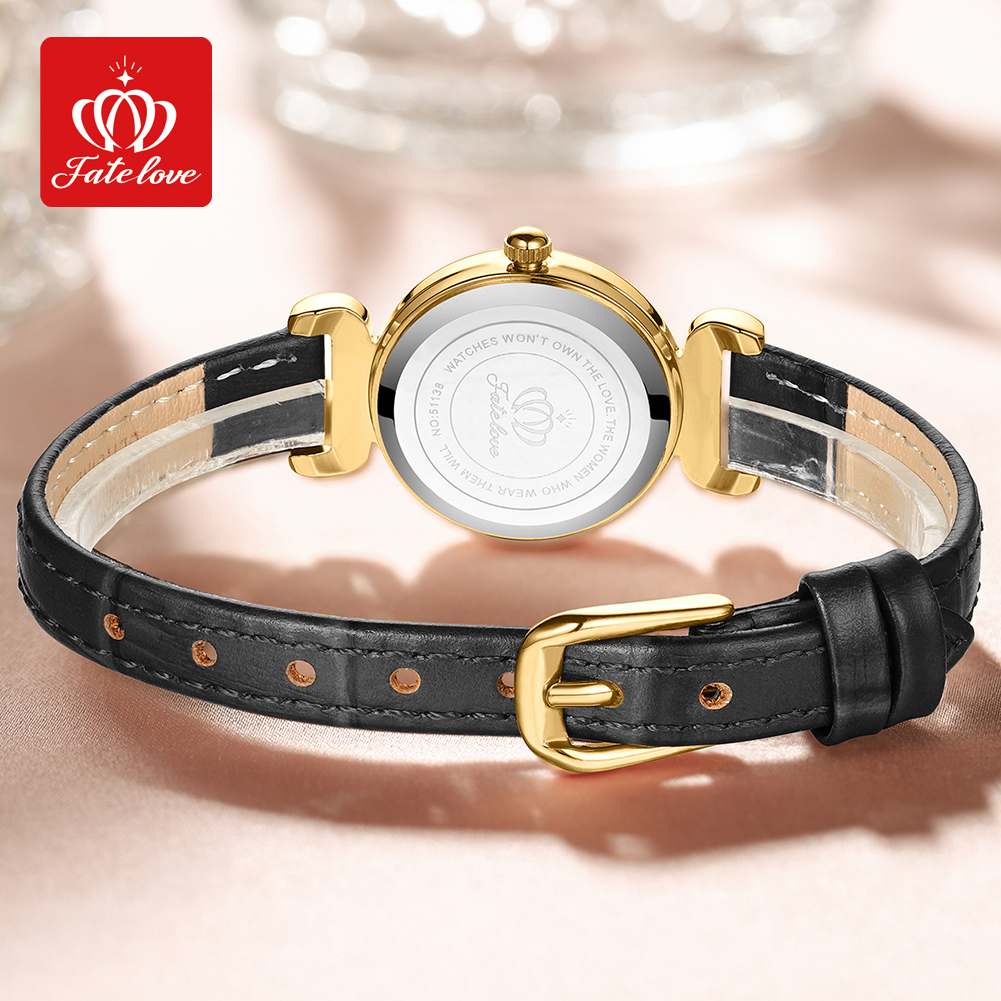 Fate Love Designer Watch Retro Luxury Lightweight Women's Watch Small Dial High Quality Watch Women's Leather Strap Waterproof Fashion Elega