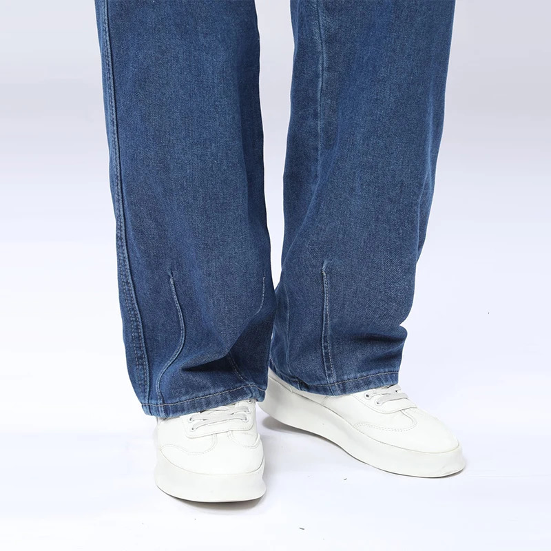 Baggy Straight Leg Jeans MultiPocket Washed Cargo Pants Autumn Fashion Plus Size Classic Blue Casual Retro Daily Denim Trousers 251205