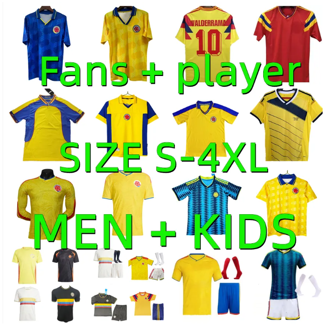 2025 2026 Colombia Richard Rios soccer jerseys 24 25 26 JAMES LUIS DIAZ football shirt maillot de foot 1990 2001 2014 Retro Escobar Valderrama Player version Men kids