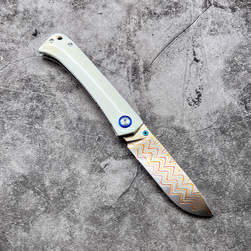 New Copper Damascus Steel Folding Knife VG10 High Hardness Sharp Pocket Knife Outdoor Knife Camping Tool EDC Multi-Tool