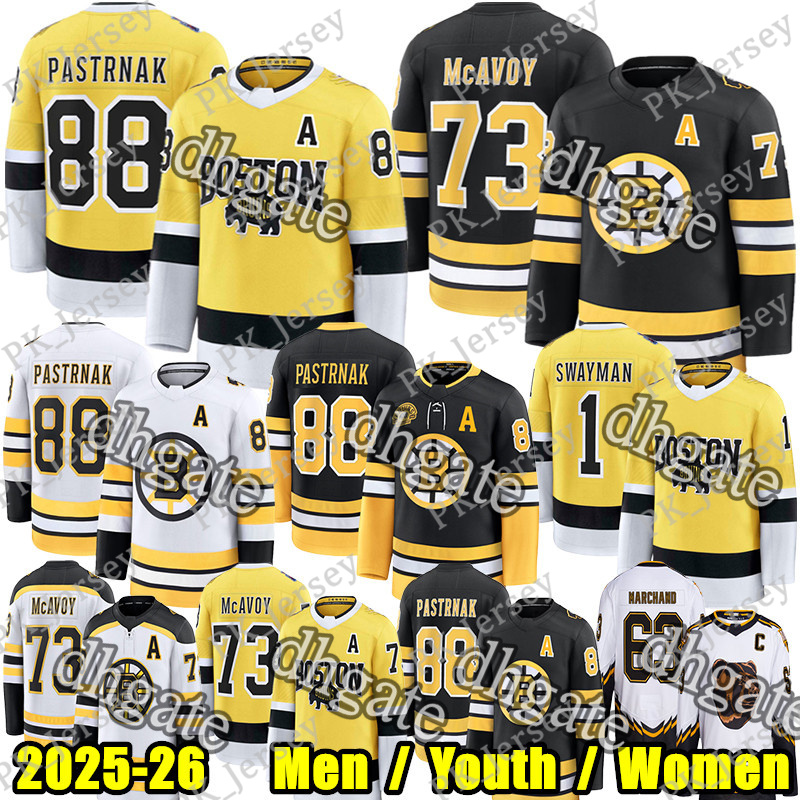 #88 David Pastrnak boston hockey jersey bruin jersey #1 Jeremy Swayman Charlie McAvoy Morgan Geekie Pavel Zacha Zadorov Gilmore Korpisalo Orr Hampus Lindholm jerseys