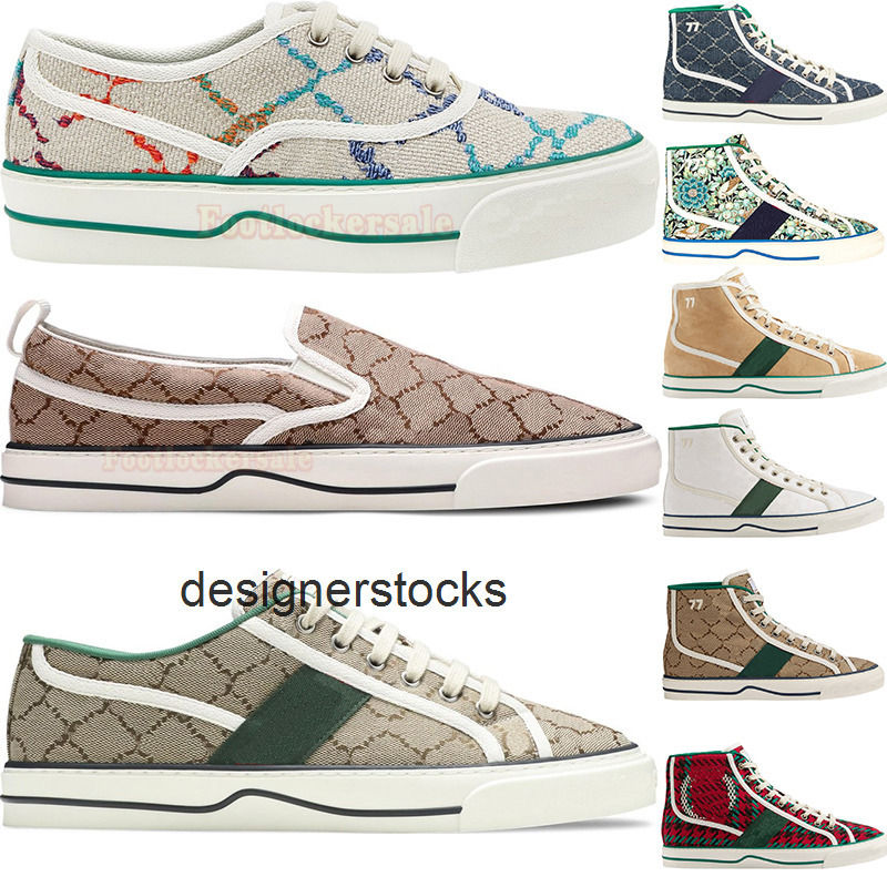 Casual Designers Tennis 1977 sneaker canvas Luxurys Shoe Women Shoes Ace Rubber sole Embroidered Vintage Beige gucciis guccis gg guccisneakers guccishoe 8U7Q
