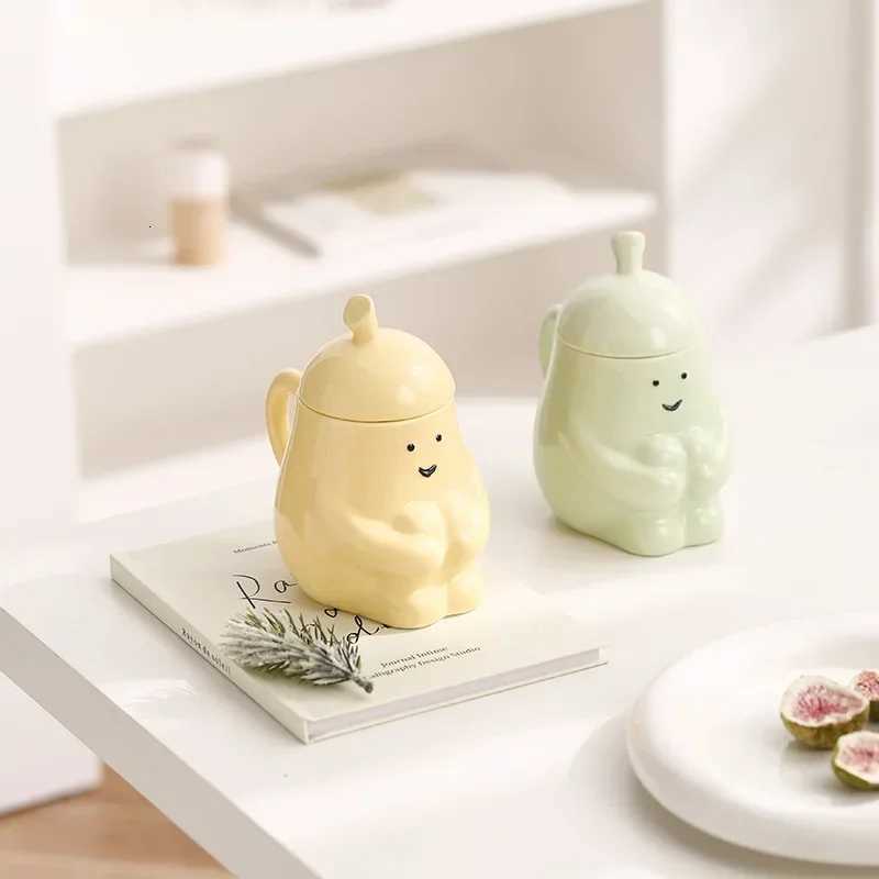 Super Cute Hugging Pear Ceramic g With Lid Cute Water Cup Creative Couple PairCup Funny Birthday Gift Cup H251215