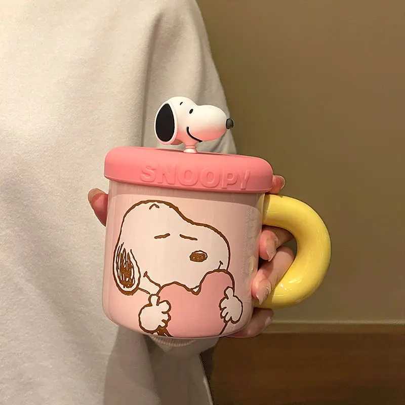 Cartoon Anime High-Looking Ceramic Coffee Cup g Gift with Cover for He and Off Couples H251215