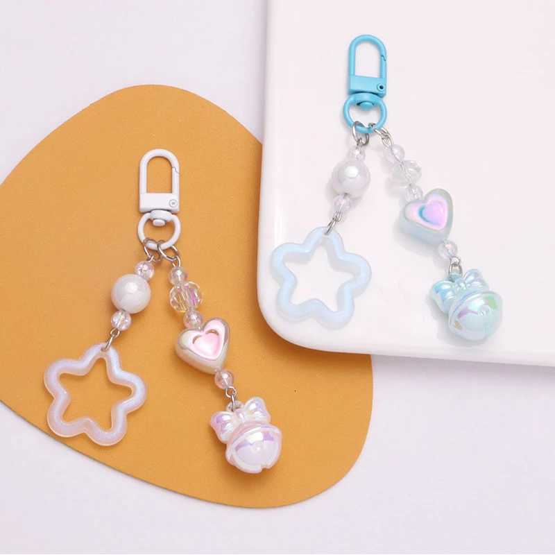 Hollow Pentagram Y2k Star Keychain Bell Pendant Cute Charm Key Ring Handbag Lanyard Accessories Car Hanging Trinket Key Holder M251215