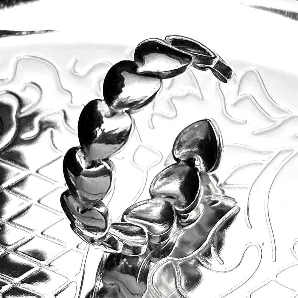 Stainless Steel Couple Ring Personality Simple Heart Open Women Men Adjustable Korean Trendy Valentine Day Finger Jewelry M251215