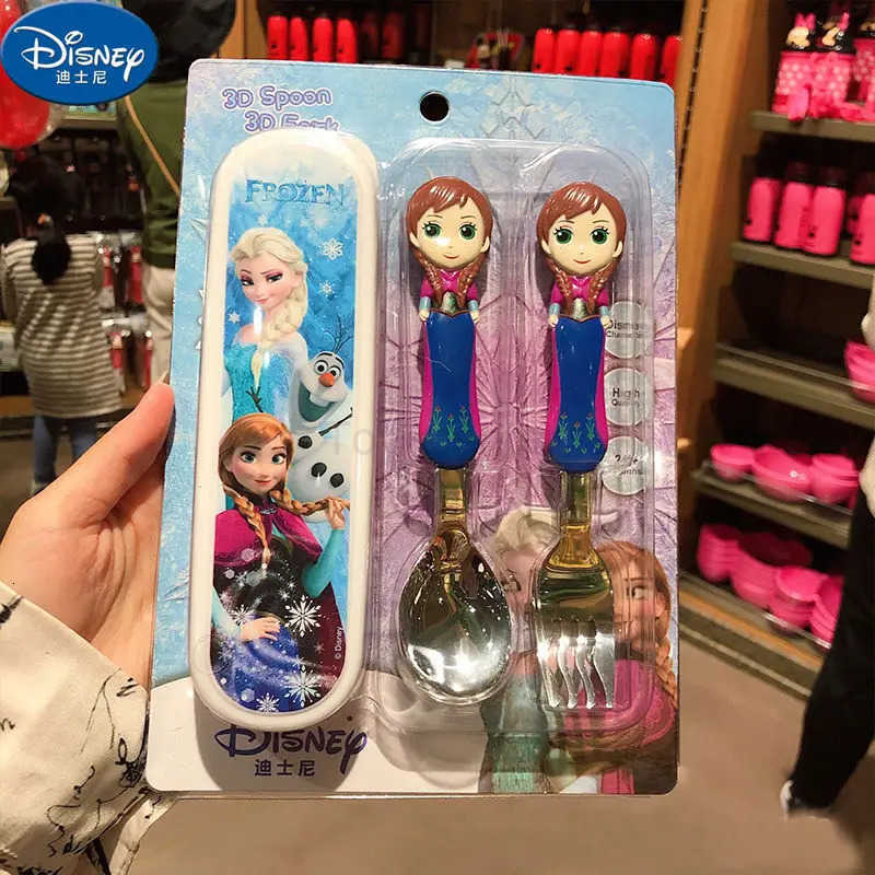 Disney Mickey Minnie Elsa Anna Lightning McQueen Cute Stylish Lightweight Portable Kids Peripherals Cartoon Cutlery Spoon Fork Set H251215