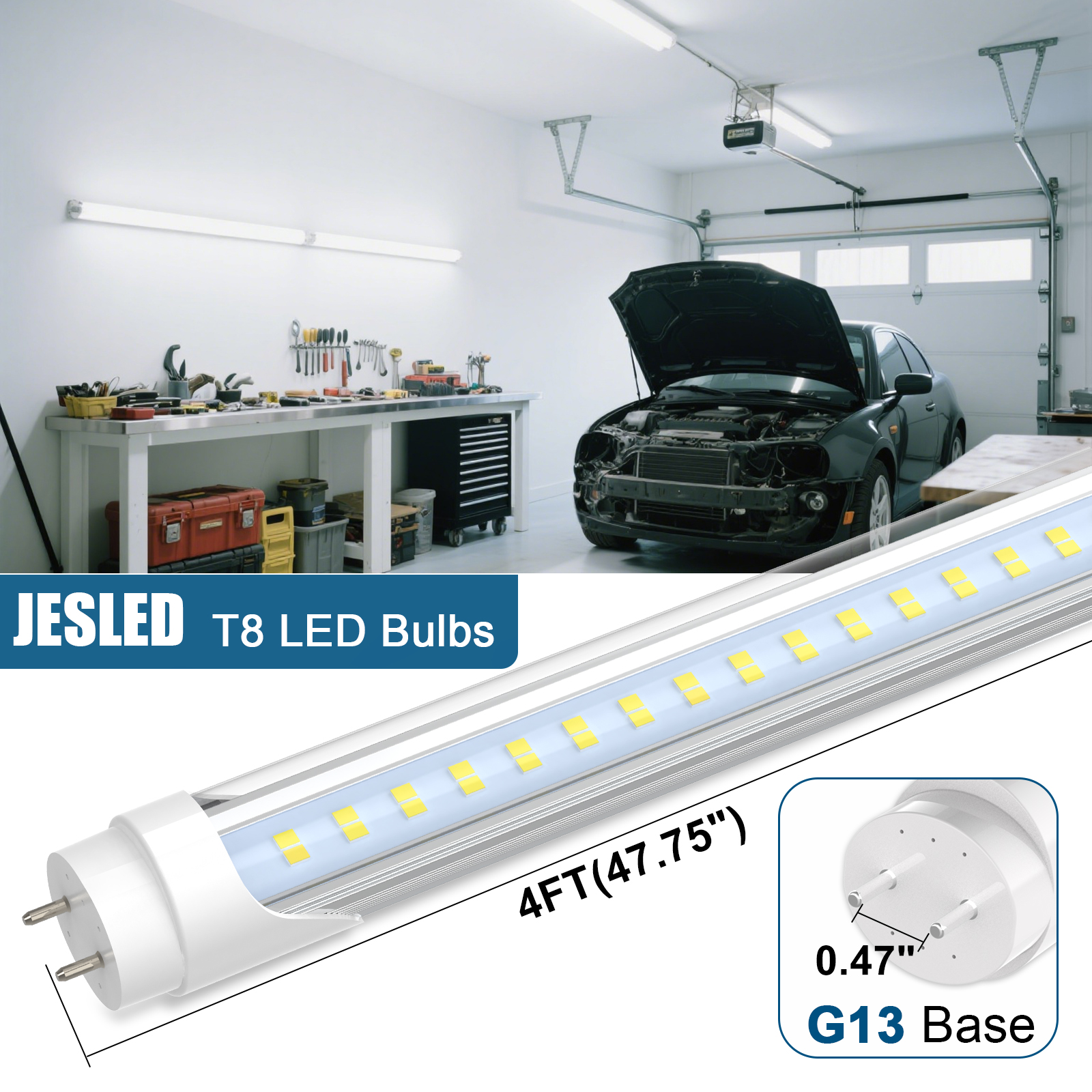 Stock in US 4ft led tube 28W Dural Row Warm Cool White 1200mm 1.2M SMD2835 192pcs Super Bright Led Fluorescent Bulbs AC85-265V UL CNSUNWAY LIGHTING Ga