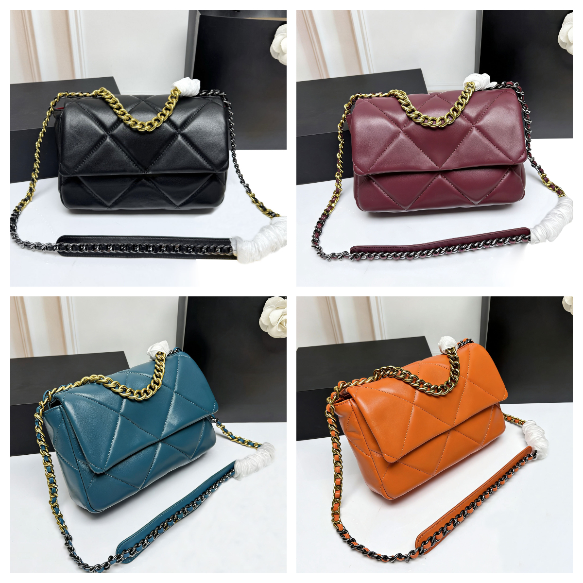 10A High quality Designer Handbag 19 bag Classic Flap Clutch Luxury 26CM Lambskin Wallet TwoTone Chain Bag Messenger Bag Women Shoulder Crossbody Bag