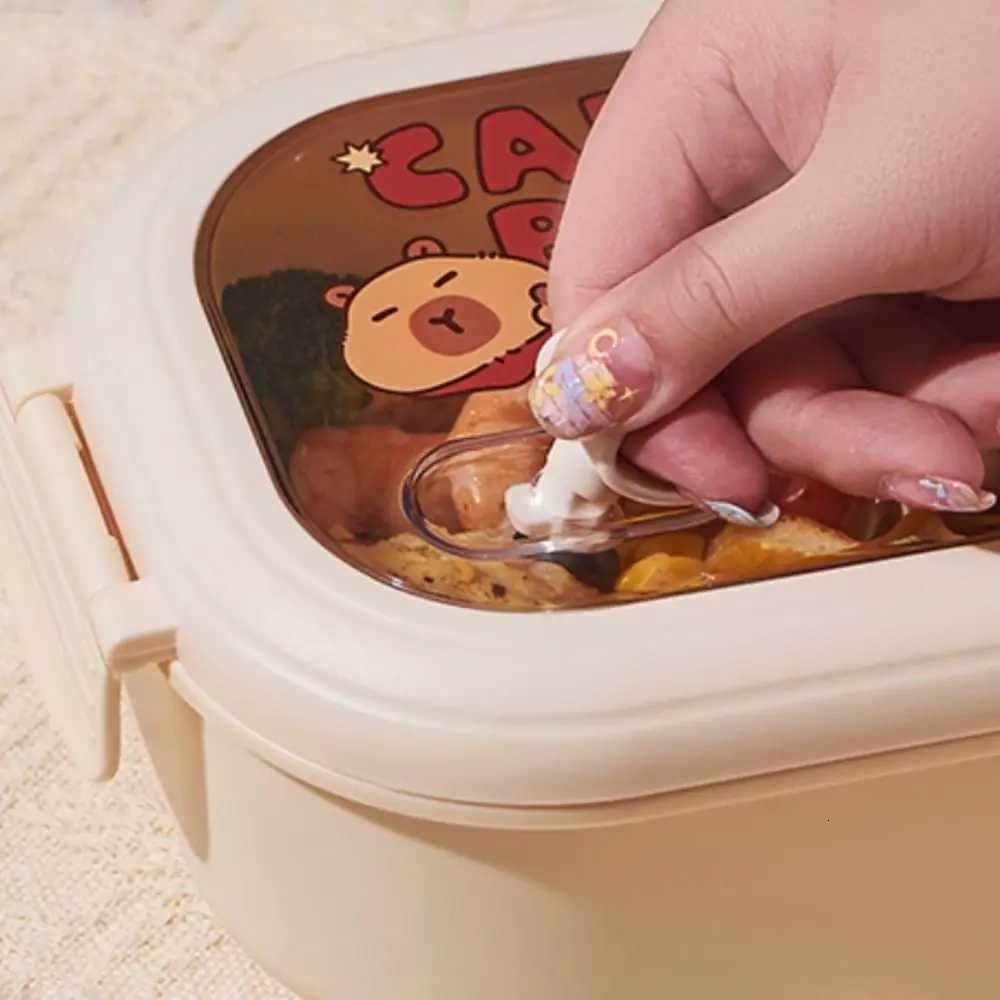 New Capybara Lunch Box Grid Leak Proof Meal Boxes Portable 1320ml Large Capacity Food Storage Box for Outdoor Picnic School H251213