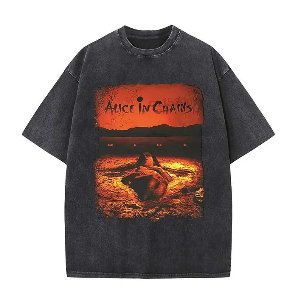 Washed Vintage Rock Band Alice in Chains Jar of Flies Album Graphic T-shirt Men Gothic Punk Pop Music T Shirt Oversized T Shirts 251213