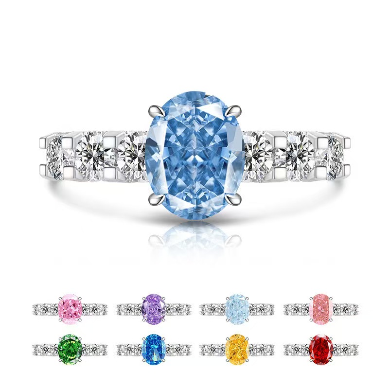 Ring New Woman 5CT Adjustable Wedding Ring Luxury Silver Luxury Big Wedding Rings Set Bridal Women Engagement Finger Party Gift Designer Jewelry