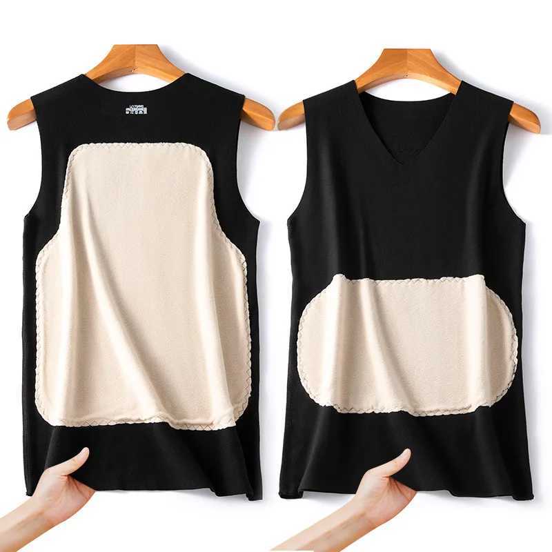 1pcs Autumn Winter Mens Patch Thermal Vest Seamless Warm Lingerie Male Comfortable Warm Top Man Inner Wear Sleeveless Base Shirt G251215