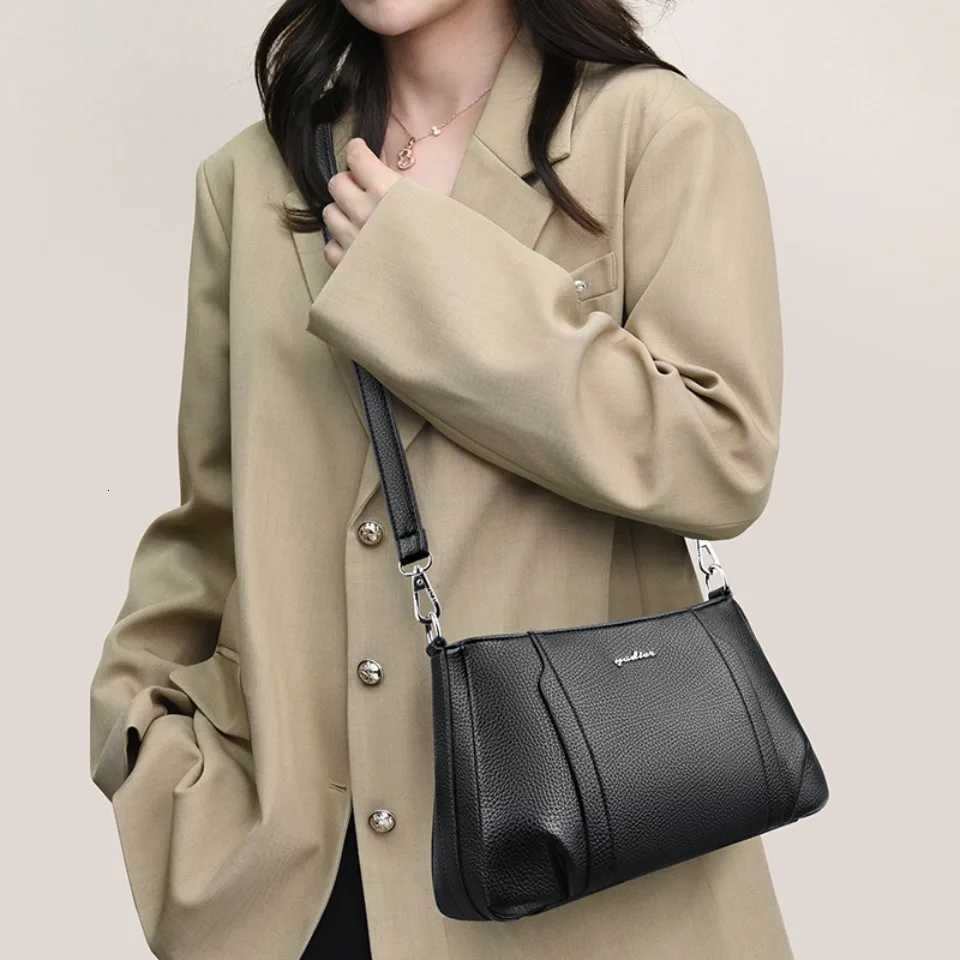 Genuien Brand Top Quality Soft Pu Leather Female Elegant Crossbody Shoulder Bags for Women Casual Tote Purses and Handbags 2026T251215