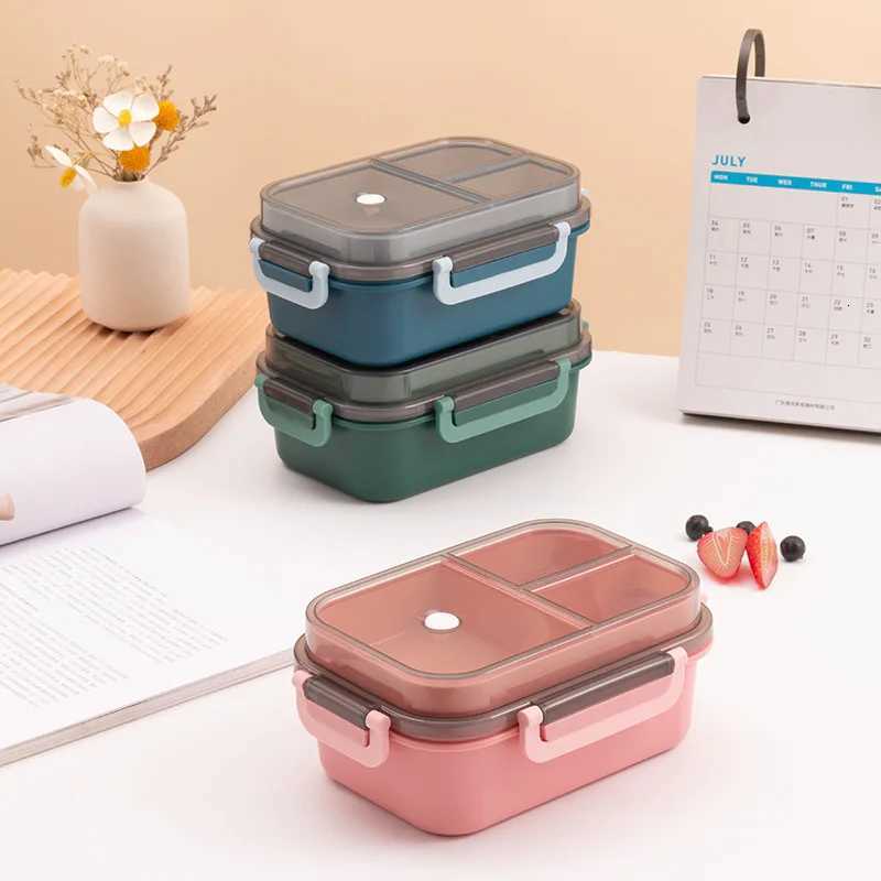 Portable Sed Lunch Box 2Tier Latt Microwave Available Heating Student Off Staff Fruit Food Containers with Forks Spoons H251213