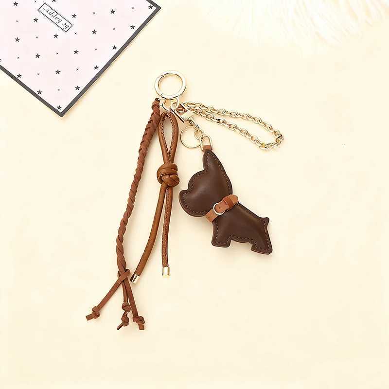 Leather Puppy Dog Keychain For Women Ornament Creative Rope Pendant Student Friends Family Gift M251215