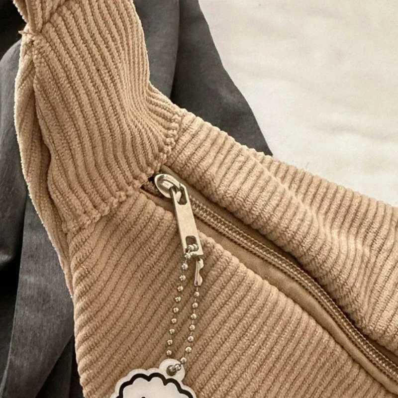 Corduroy Lazy Wind Everything Japanese Literary Single Shoulder Crossbody Student Casual Korean Female Simple Dumpling BagT251215