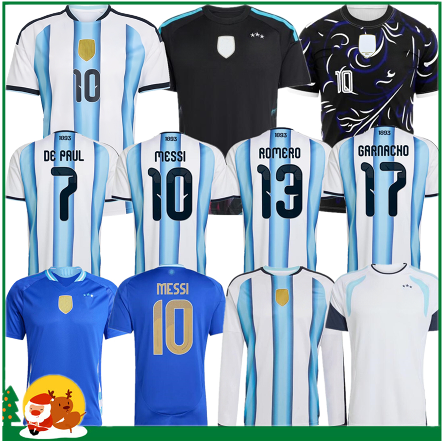 Argentina 2025 2026 World Cup Home Soccer Jerseys 25 26 3 Star Fans Player Version MESSIS MAC ALLISTER DI MARIA MARTINEZ DE PAUL Men Kids kit Women Football Shirts