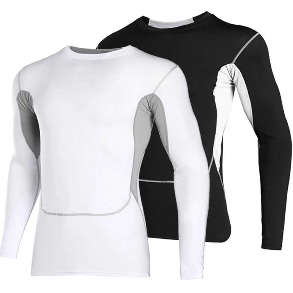 Mens Thermal Compression Shirts Long Sleeve Athletic Undershirt Winter Gear Baselayer Quick Dry T Shirts Sport Running Tops G251215
