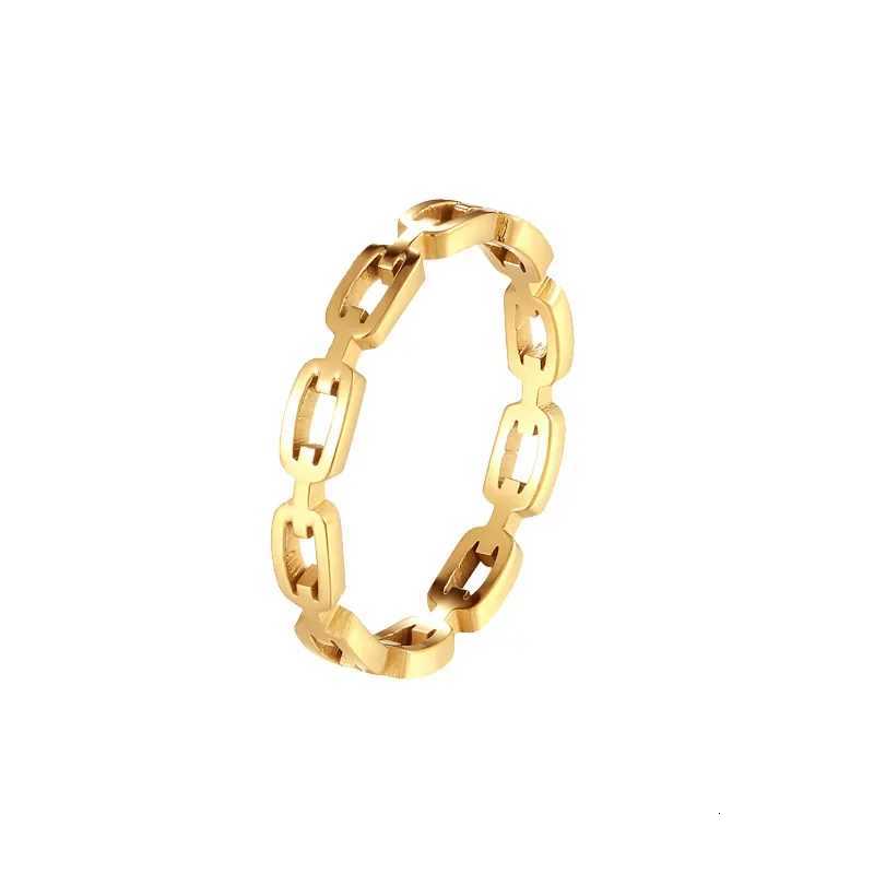 Women Classic Twist Chain Ring for Zircon Stainless Steel Geometric Twist Wrapped Women Couple Ring Wedding Jewelry Aesthetic M251215