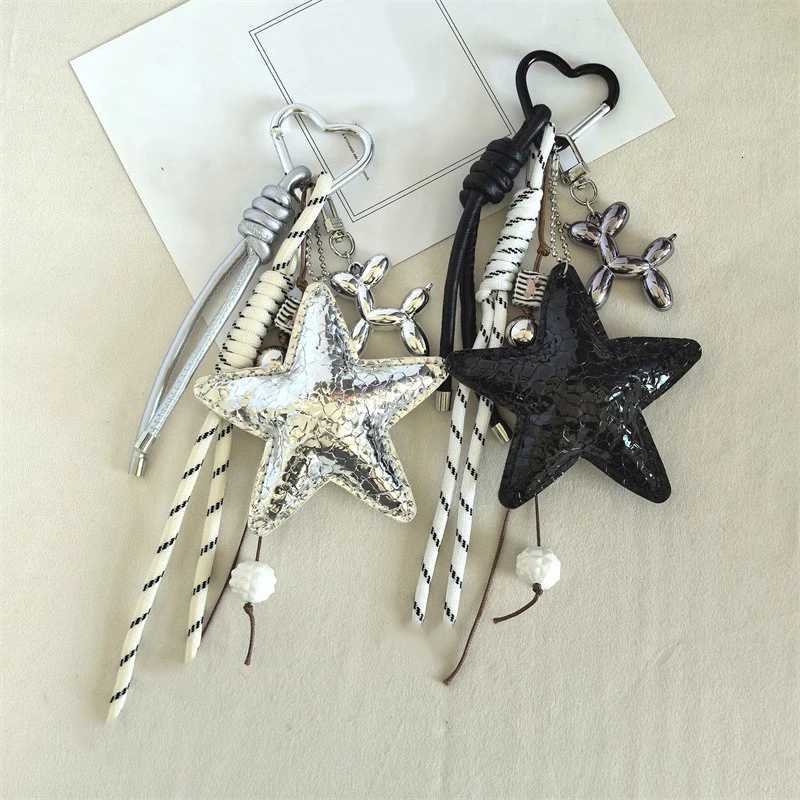 2025 New PU Leather Starfish Bag Charm Cute Decorative Keychain Decoration Fashion Braided Rope Bag Accessorie M251215