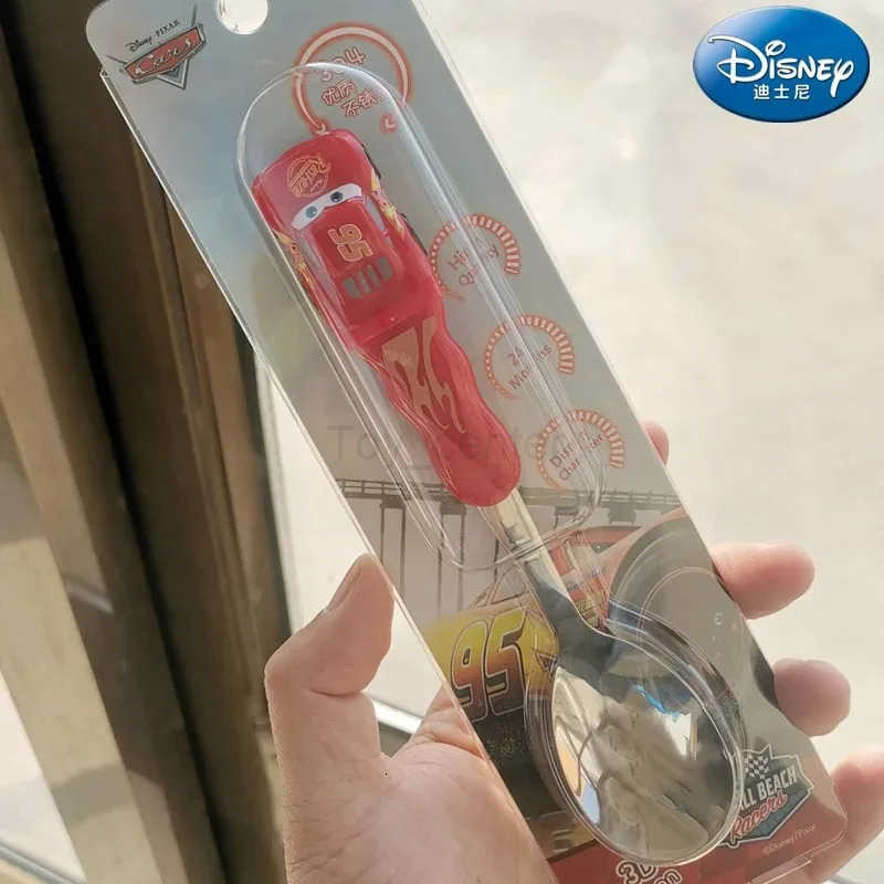 Disney DisneyCarLightning McQueen cutlery Set Animated Cartoon 304 stainless steel fork and spoon Box 3D childrens Xmas gift toys H251215