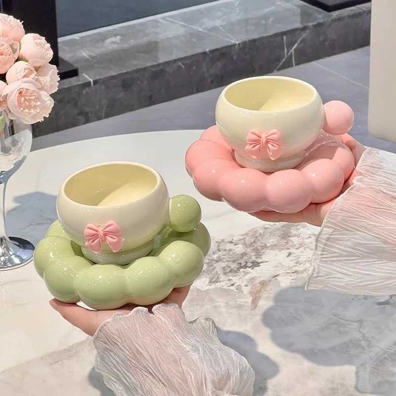 Luxury Nordic Style Coffee Cups and Saucers Set Exquisite English Afternoon Tea Tableware Ceramic Cups and Saucers Drinkware H251215