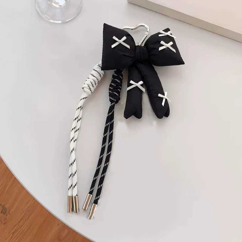 New Simple Checkered Bow Plush Keychain Cute And Sweet Backpack Pendant Car Hanging Decoration Festival Gift M251215