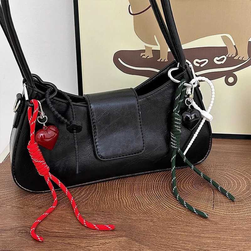 Fashion Creative Heart Bag Pendant Mobile Phone Lanyard Colorful Braided Rope Keychain Pendant Decor Accessories M251215