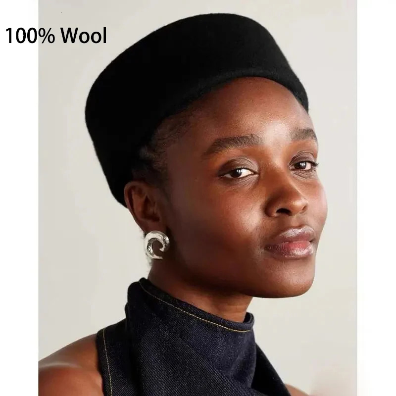 Paris Hats for Women100 WOOL Hard Beret Women Felt Camel Autumn Winter Hat Fedora Fascinator Stewardess Cap Bridal Pillbox 251215