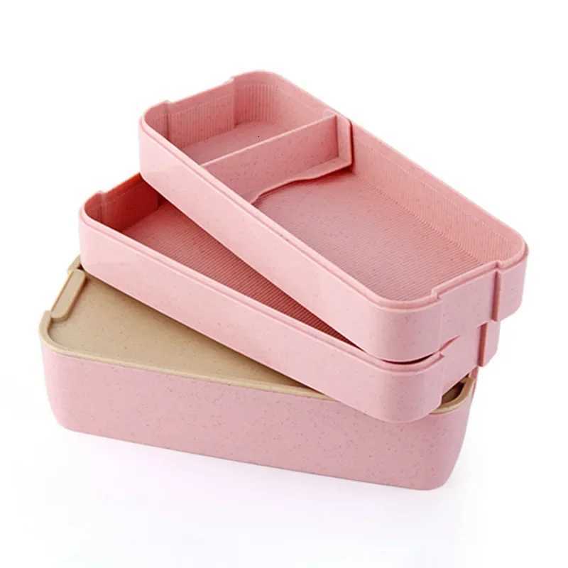 3 Layer 900ml Wheat Straw Bento Boxes Food Storage Container Lunchbox Microwave Dinnerware Healthy Material Lunch Box H251213