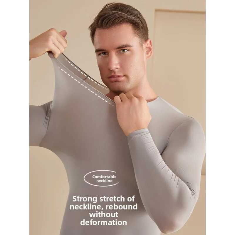 2025 Autumn and Winter Mens Thermal Underwear Ultra-Thin Heating Hyaluronic Acid Skin Care Skin Bottom Clothing Mens Heattech G251215