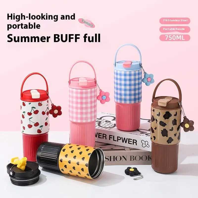 316 Stainless Steel Car Travel Mug Thermos Cup For Hot And Cold Dual Use Portable Tumbler With Handle Leakproof Design Daily H251215