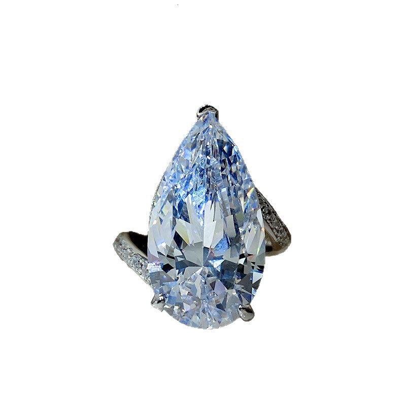 Designer Ring Luxury Jewelry Red Elk S925 Pure Silver Women's High-end Pear Shaped Moissanite High-end Accessories Fashionable And Elegant