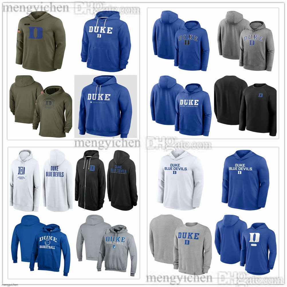 Men's Duke College Blue Devils Pullover Hoodie T-Shirt Football Long Sleeve Hooded Sweatshirt Sports Hoodies Shirt For Men Women Youth
