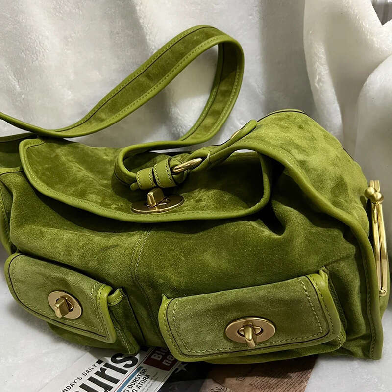 New Retro Design Autumn Winter Underarm Simple Versatile Multi-Pocket Commuter Shoulder Bag for Women