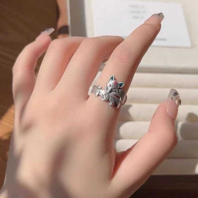 Buyee 925 Sterling Silver Female Big Ring Elegant Open Ring Finger for Women Fashion Animal Fine Jewelry Circle Gift M251215