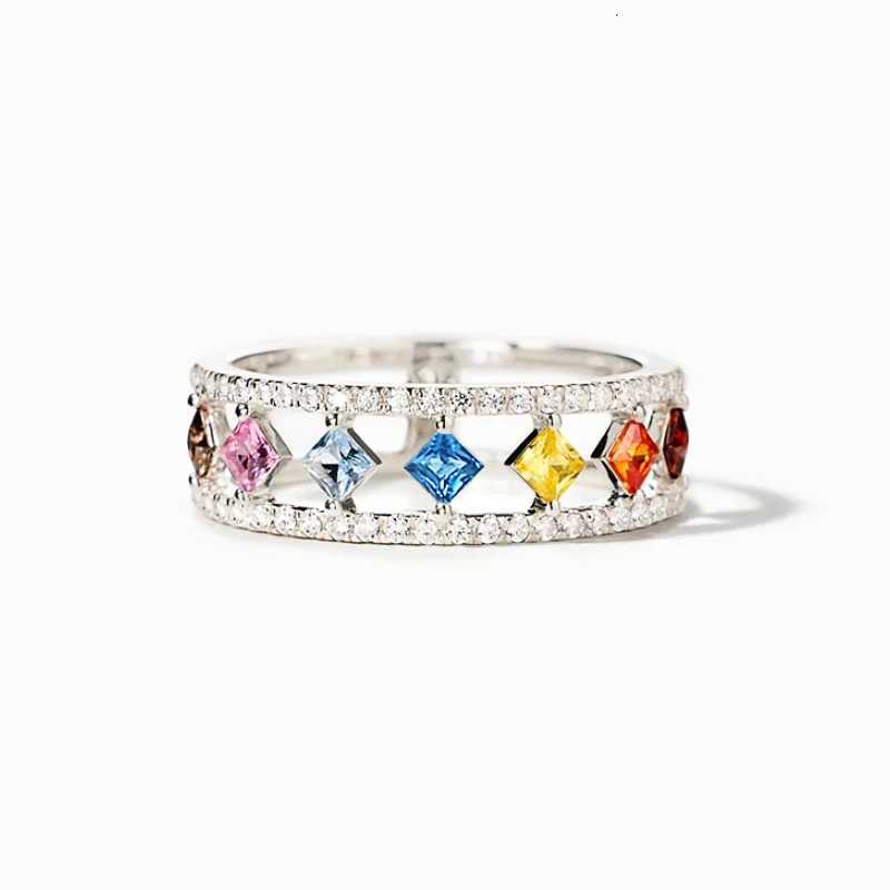 Huitan Colorful Princess CZ Women Rings Fashion Finger Jewelry Daily Party Silver Color Accessories for Engagement Party M251215
