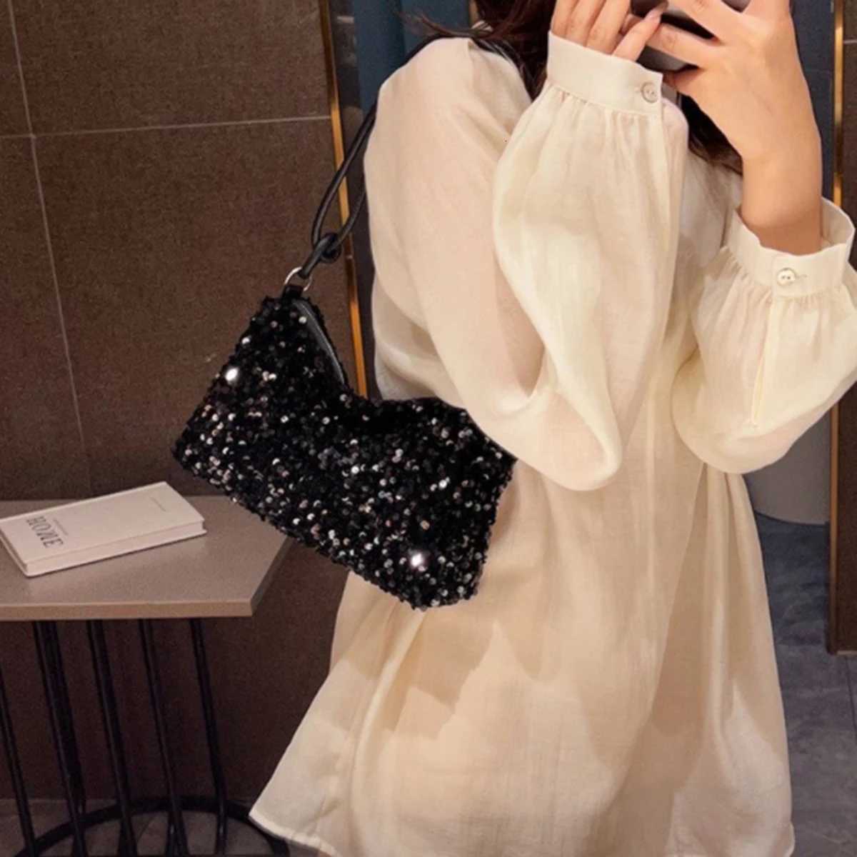 Black Spice Glitter Underarm Bag Casual chic design Crossbody shoulder bag one outfitT251215