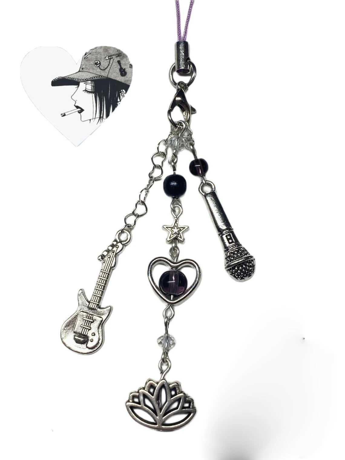 Handmade Nana inspired phone charm keychain Y2K coquette anime gift M251215